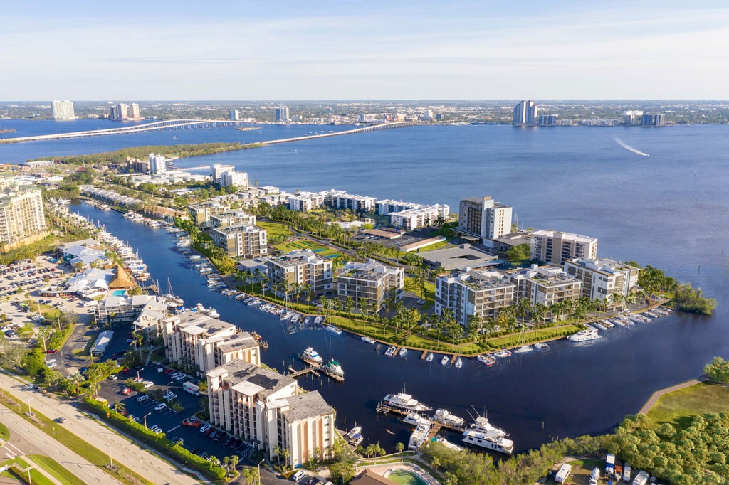 aerial of the Triton 81º Residences and Fort Myers