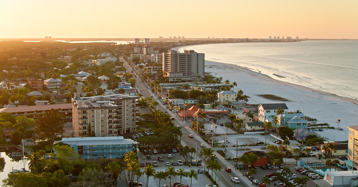 Aerial of the space coast